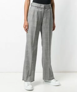 Msgm 'Houndstooth' Flared Trousers Clothing