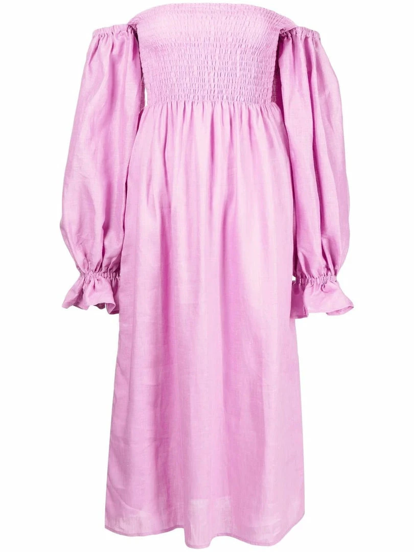 Sleeper Pink 'Atlanta' Midi Dress Clothing 3 Sleeper Pink 'Atlanta' Midi Dress Clothing