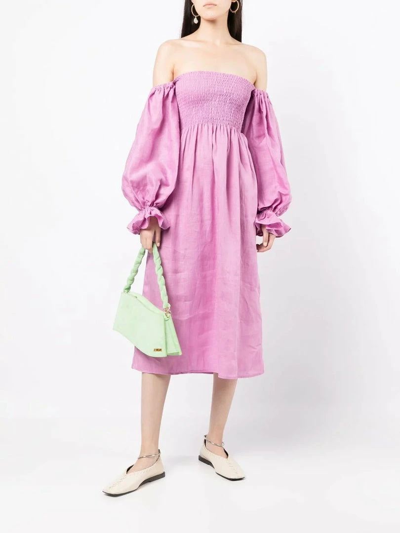 Sleeper Pink 'Atlanta' Midi Dress Clothing 4 Sleeper Pink 'Atlanta' Midi Dress Clothing