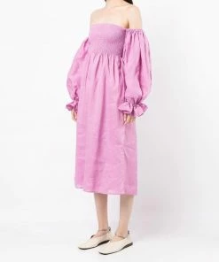 Sleeper Pink 'Atlanta' Midi Dress Clothing 9 Sleeper Pink 'Atlanta' Midi Dress Clothing