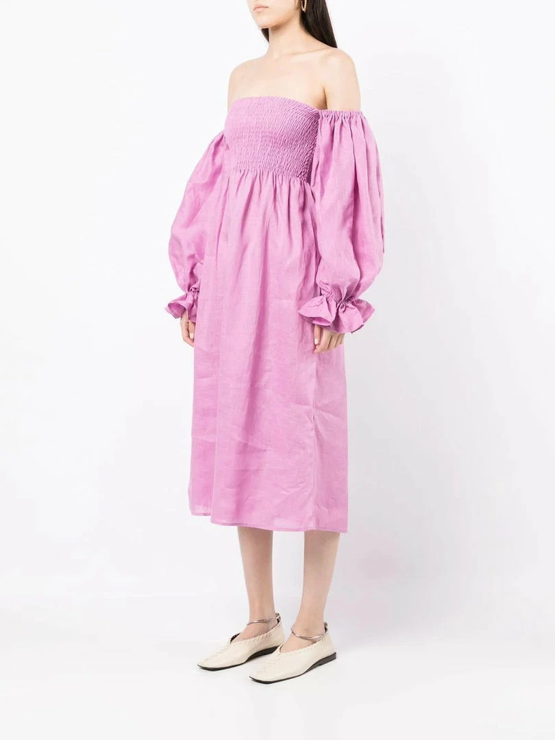 Sleeper Pink 'Atlanta' Midi Dress Clothing 5 Sleeper Pink 'Atlanta' Midi Dress Clothing