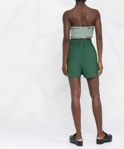 Ganni Green 'Bandeau Strapless Crop Top' 12 Ganni Green 'Bandeau Strapless Crop Top'