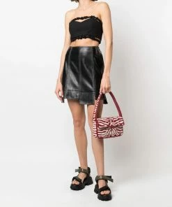 Ganni Black 'Bandeau Strapless Crop Top'