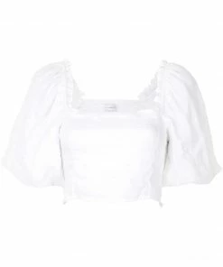 Faithfull The Brand Clothing'Barnette' Linen Crop Top