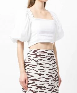 Faithfull The Brand Clothing 'Barnette' Linen Crop Top