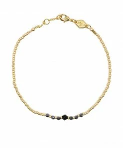ANNI LU Accessories Black 'Bead & Gem 22' Bracelet