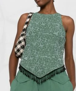 Ganni New In 'Beaded Hem Sleeveless Top' 12 Ganni New In 'Beaded Hem Sleeveless Top'