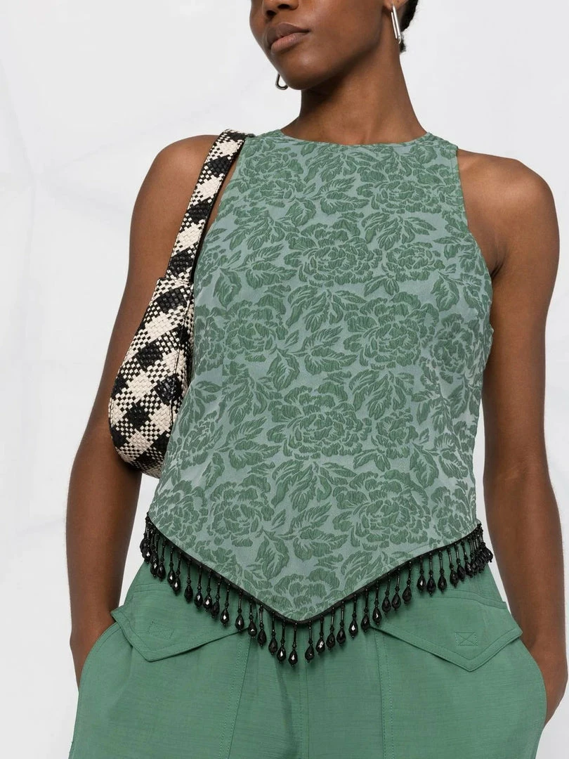 Ganni New In 'Beaded Hem Sleeveless Top' 7 Ganni New In 'Beaded Hem Sleeveless Top'