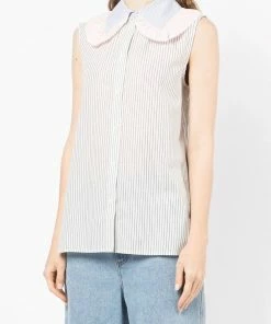 Stella Nova 'Beate' Sleeveless Stripe Shirt