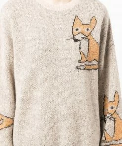 Stella Nova Clothing Beige 'Adelin' Fox Sweater