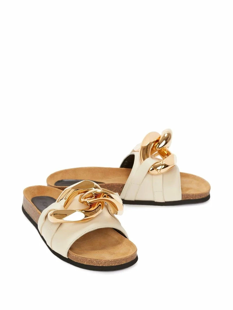 JW Anderson Beige 'Leather Chain Slides' 4 JW Anderson Beige 'Leather Chain Slides'