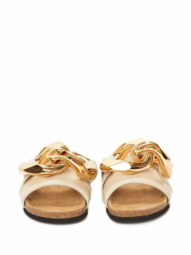 JW Anderson Beige 'Leather Chain Slides' 5 JW Anderson Beige 'Leather Chain Slides'