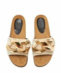 JW Anderson Beige 'Leather Chain Slides' 9 JW Anderson Beige 'Leather Chain Slides'