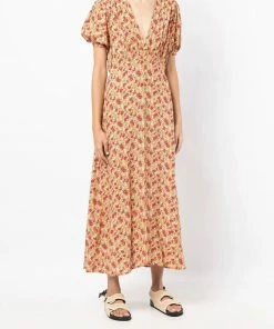 Faithfull The Brand 'Bellavista' Floral Midi Dress Clothing