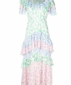 Rixo London 'Benita' Floral Ruffled Midi Dress