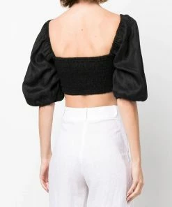 Faithfull The Brand Black 'La Marches' Top Clothing 10 Faithfull The Brand Black 'La Marches' Top Clothing