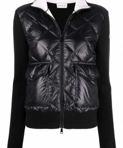 Moncler 'Black Padded Wool Cardigan'