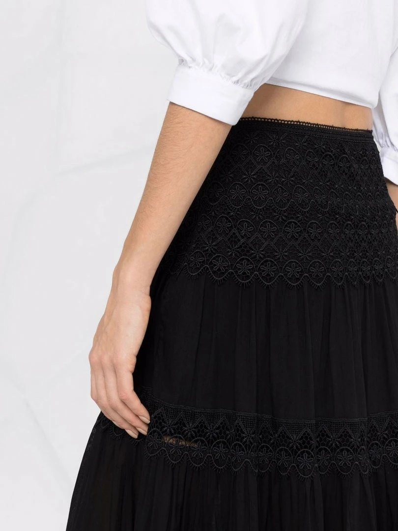 Charo Ruiz Black 'Silke' Long Lace Skirt Clothing 5 Charo Ruiz Black 'Silke' Long Lace Skirt Clothing