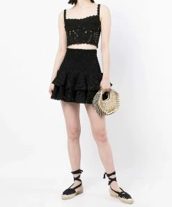 Charo Ruiz Clothing Black 'Tessa' Crop Top