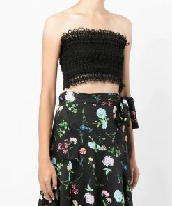 Charo Ruiz Black 'Wallis' Lace Bandeau Top