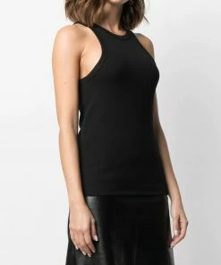 Anine Bing Black ‘Eva’ Ribbed Tank Top Clothing