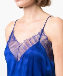 IRO Clothing Blue 'Berwyn' Lace Trim Camisole