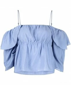 Vince 'Blue Cold Shoulder Top'