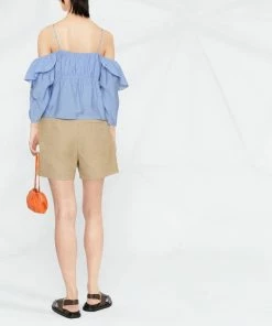 Vince 'Blue Cold Shoulder Top'