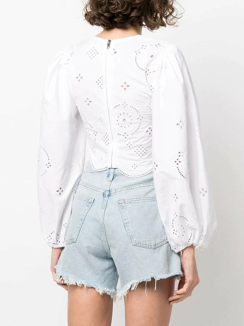 Ganni White 'Broderie Anglaise Blouse' 6 Ganni White 'Broderie Anglaise Blouse'