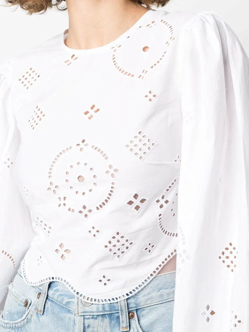 Ganni White 'Broderie Anglaise Blouse' 7 Ganni White 'Broderie Anglaise Blouse'