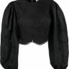 Ganni Black 'Broderie Anglaise Blouse'