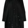 Ganni Black 'Broderie Anglaise Mini Shirt Dress'