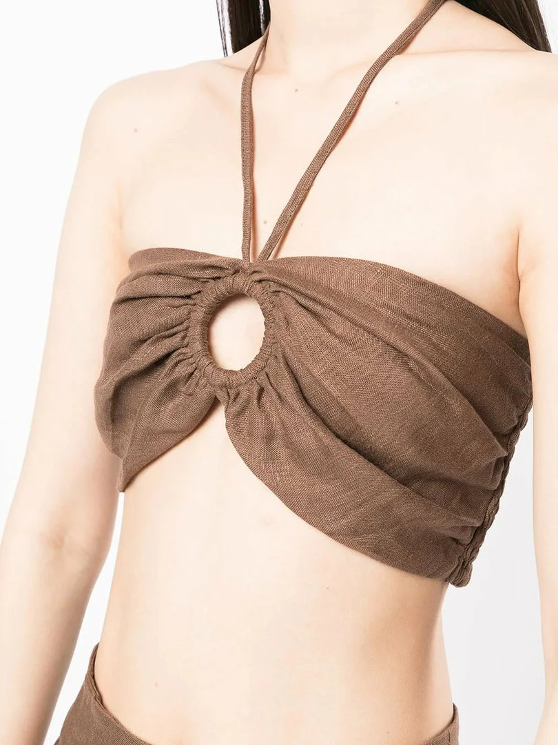 Faithfull The Brand Clothing Brown 'Cyprus' Halterneck Bralette Top 12 Faithfull The Brand Clothing Brown 'Cyprus' Halterneck Bralette Top