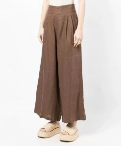 Faithfull The Brand Brown 'Malta' Wide Leg Trousers