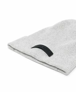 Canada Goose Grey 'Thin Ribbed Logo Detail Beanie'