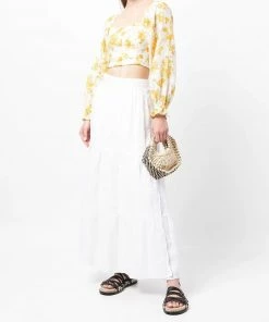 Faithfull The Brand ‘Cavaretta’ Linen Wrap Midi Skirt Clothing