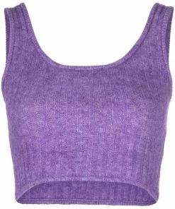 Baum Und Pferdgarten Purple 'Cesya' Cropped Knit Vest Clothing