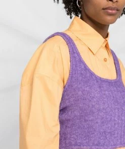 Baum Und Pferdgarten Purple 'Cesya' Cropped Knit Vest Clothing 16 Baum Und Pferdgarten Purple 'Cesya' Cropped Knit Vest Clothing