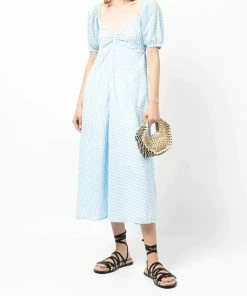 Faithfull The Brand 'Charlize' Gingham Midi Dress Clothing