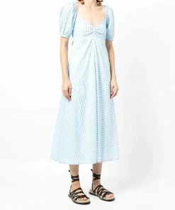 Faithfull The Brand 'Charlize' Gingham Midi Dress Clothing