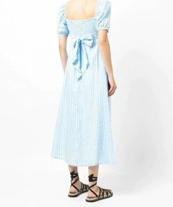 Faithfull The Brand 'Charlize' Gingham Midi Dress Clothing