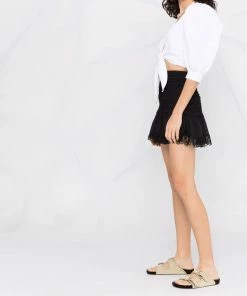 Charo Ruiz Clothing Black 'Fleur' Lace Mini Skirt
