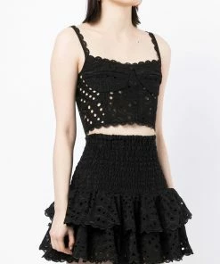Charo Ruiz Clothing Black 'Tessa' Crop Top