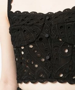 Charo Ruiz Clothing Black 'Tessa' Crop Top