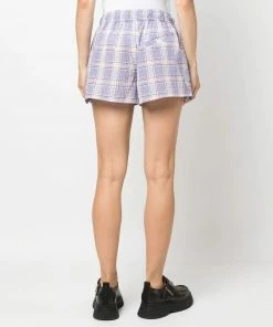 Ganni New In 'Checked Shorts'