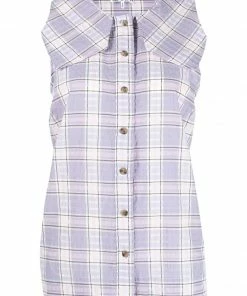 Ganni 'Checked Sleeveless Shirt'