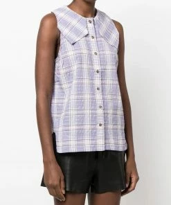 Ganni 'Checked Sleeveless Shirt' 9 Ganni 'Checked Sleeveless Shirt'
