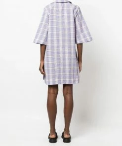 Ganni 'Checked Wrap Tie Mini Dress' New In 12 Ganni 'Checked Wrap Tie Mini Dress' New In