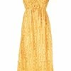 Faithfull The Brand Yellow Printed 'Contessa' Midi Dress Clothing