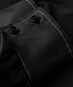 Ganni 'Contrasting Stitched Puff Sleeve Mini Dress'